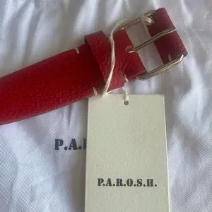 Parosh | Accessories | Parosh Italian Red Leather Buckled  display picture 2